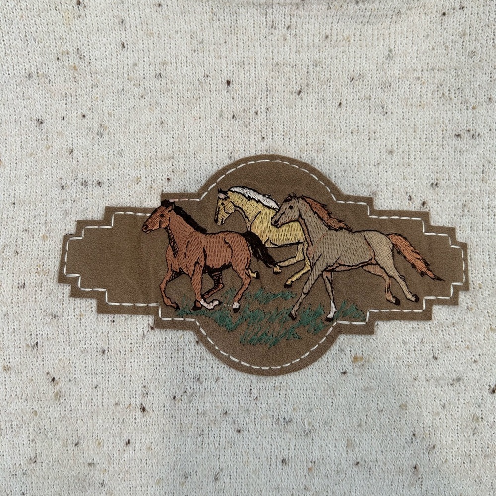 Vintage 90s Art Unlimited Horse Graphic Crewneck Sweatshirt Speckled Western XL - Picture 7 of 7